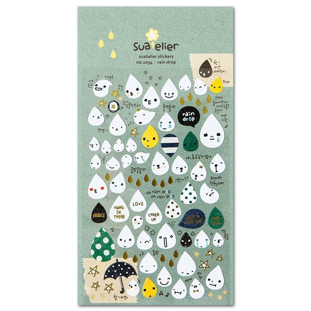 Suatelier Design Sticker Sheet Rain Drop
