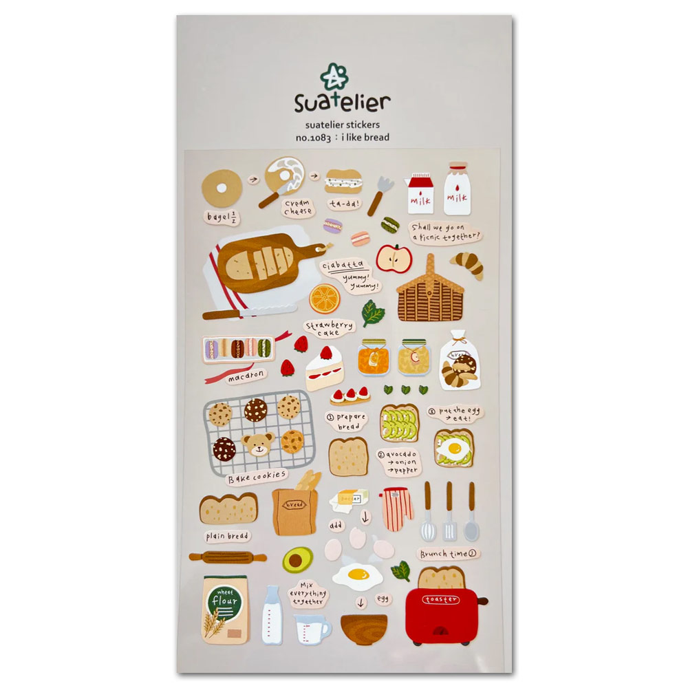 Suatelier Design Sticker Sheet I Like Bread