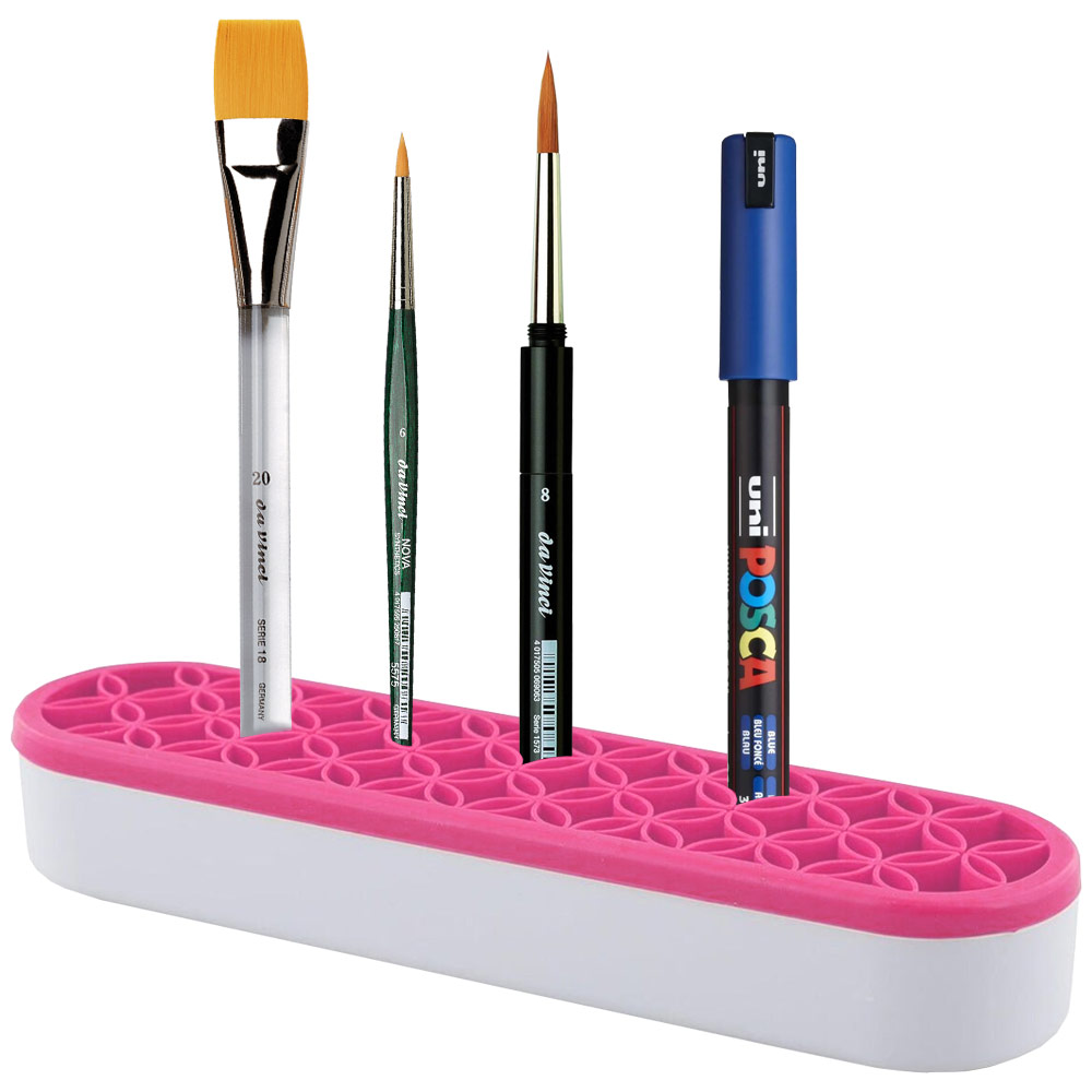 Silicone Artist Tool Holder Hot Pink