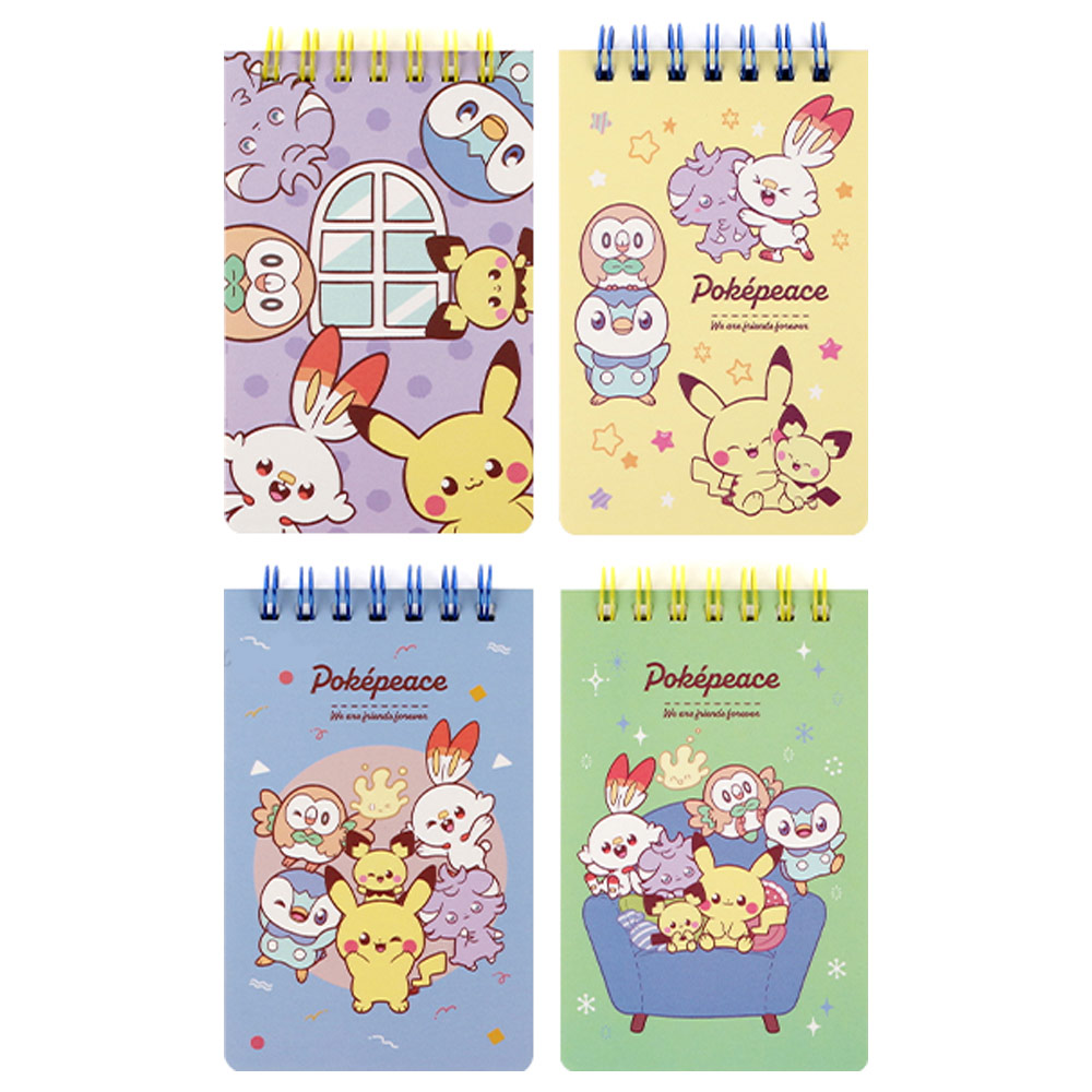 Pokemon PokePeace Spiral Paper Note Pad 85 Sheets 4.5"x3.75"