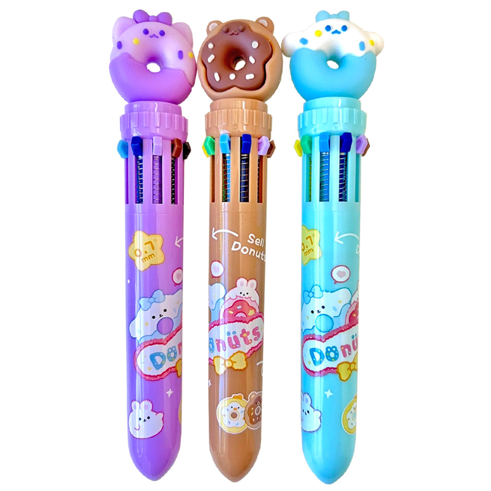 Kuki 10-Color Retractable Ballpoint Pen 0.7mm Donut