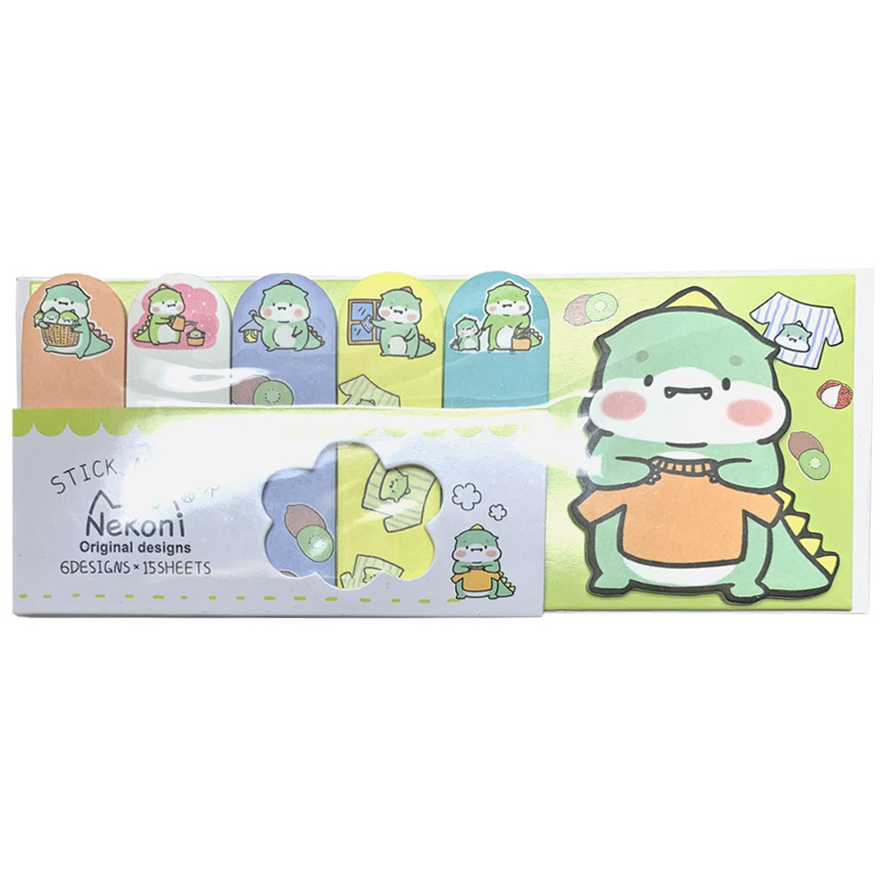 Nekoni Original Designs Sticky Notes Dinosaur