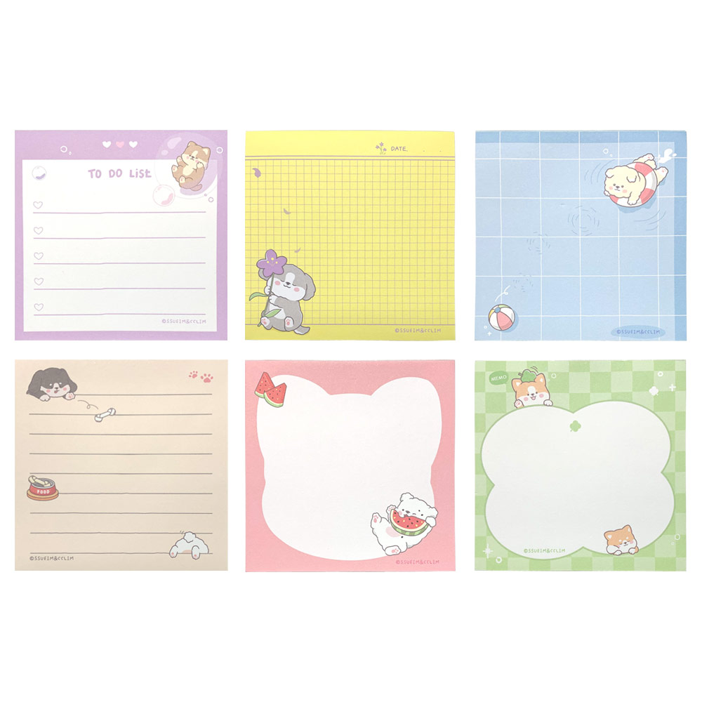 Ssueim&Cclim Cute Puppy Notepad 3.5"x3.5"