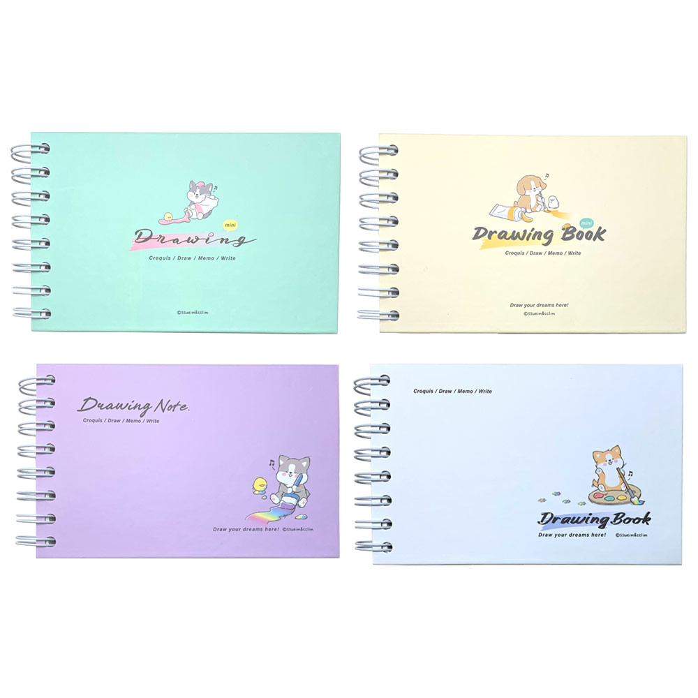 Ssueim&Cclim Drawing Notebook 6.5"x4" Cute Dog