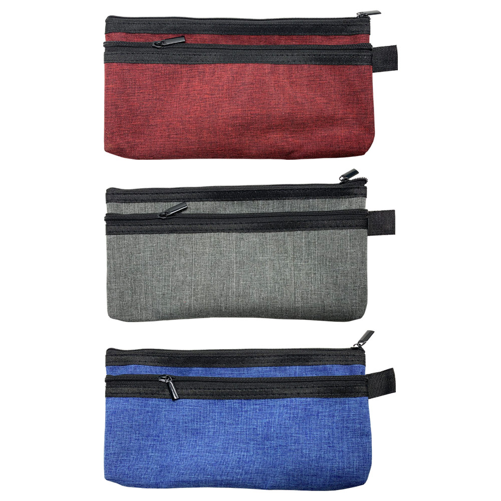 Double Zip Mesh Pencil Pouch
