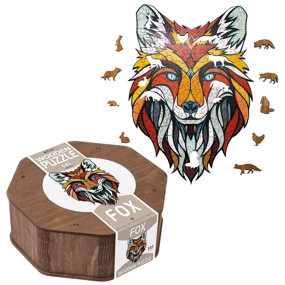thumbnail image 2 of Wooden Fox Puzzle For Adults - 160 Piece Unique Animal Shape Eco-Friendly Decor 2 of 14