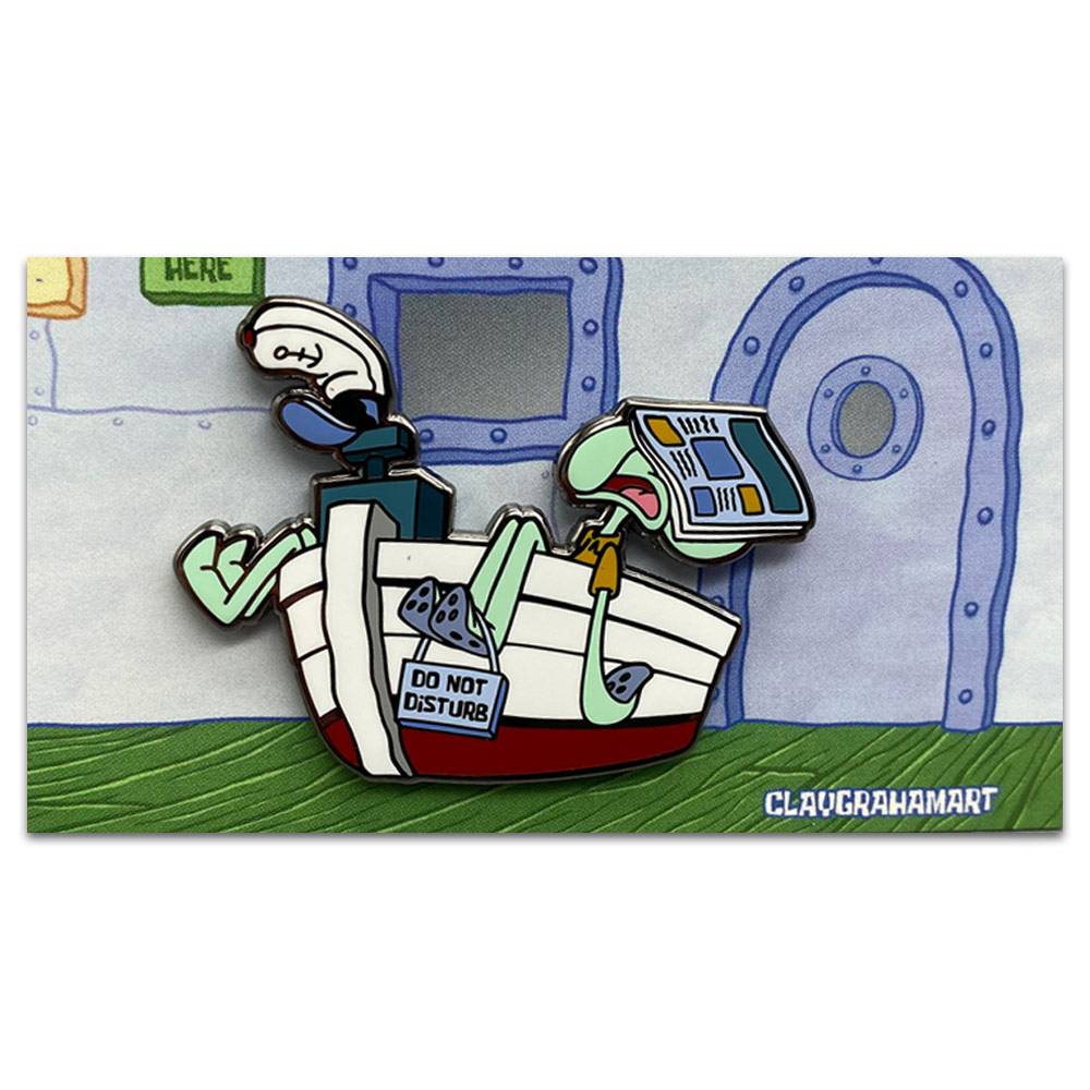 Clay Graham Art Enamel Pin Squid Work
