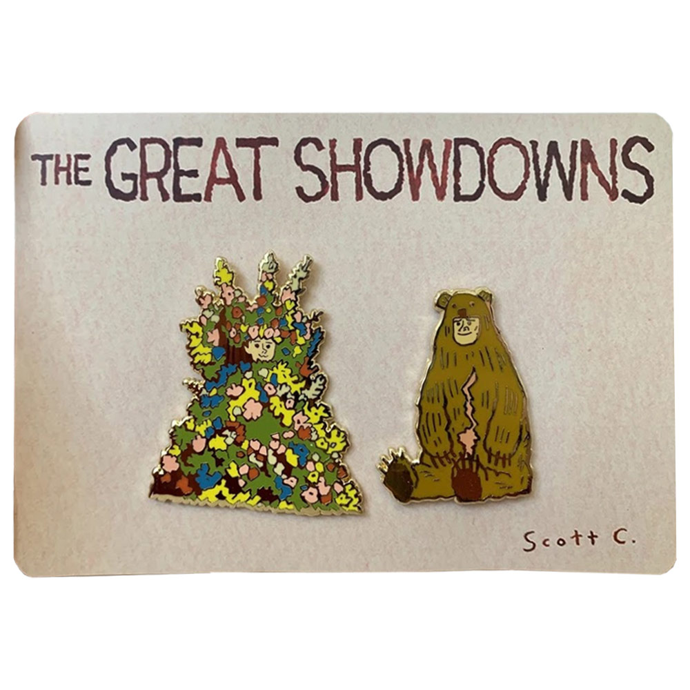 Scott C Great Showdowns Enamel Pin 2 Set Midsommar Flower & Bear