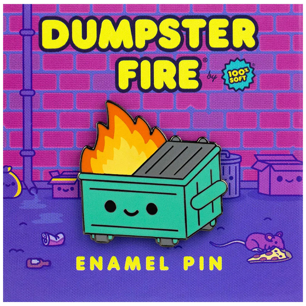 100% Soft Enamel Pin Dumpster Fire Pin