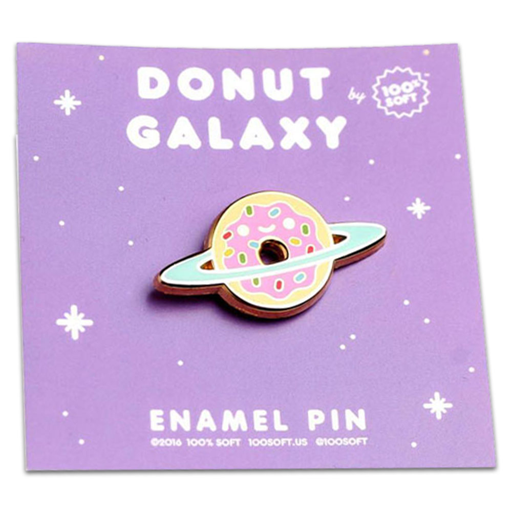 100% Soft Enamel Pin Donut Galaxy