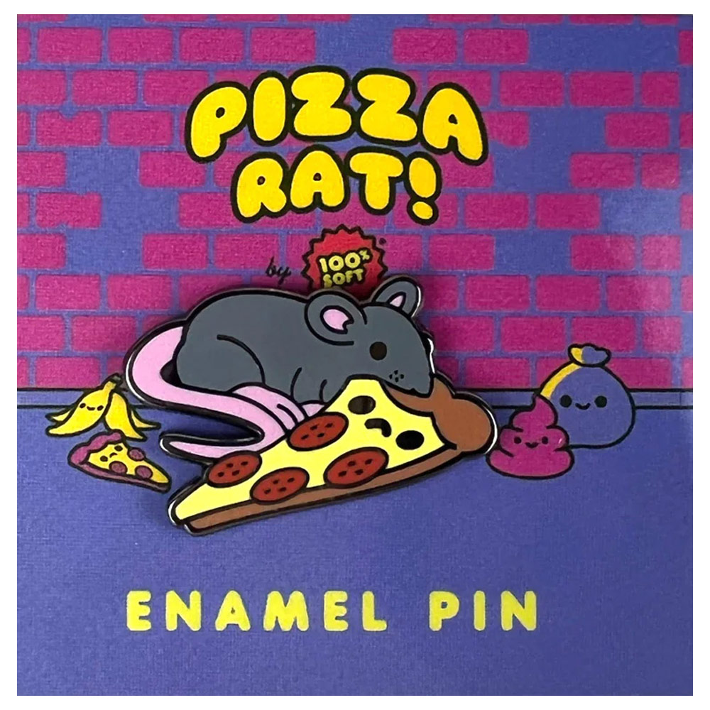 100% Soft Enamel Pin Pizza Rat