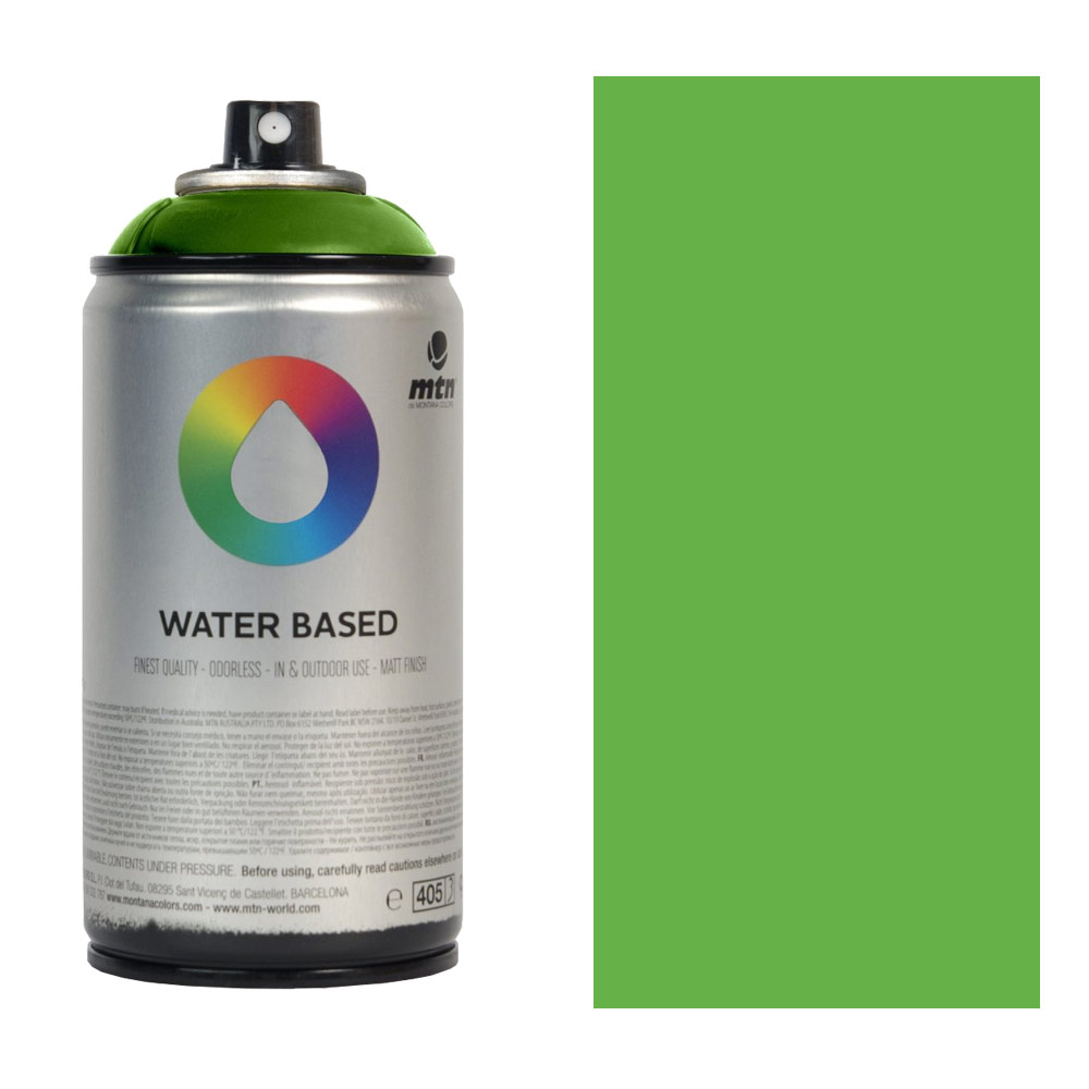 Montana Colors Spain EX011W0034M Water Based Spray 100ml Brilliant Light Green