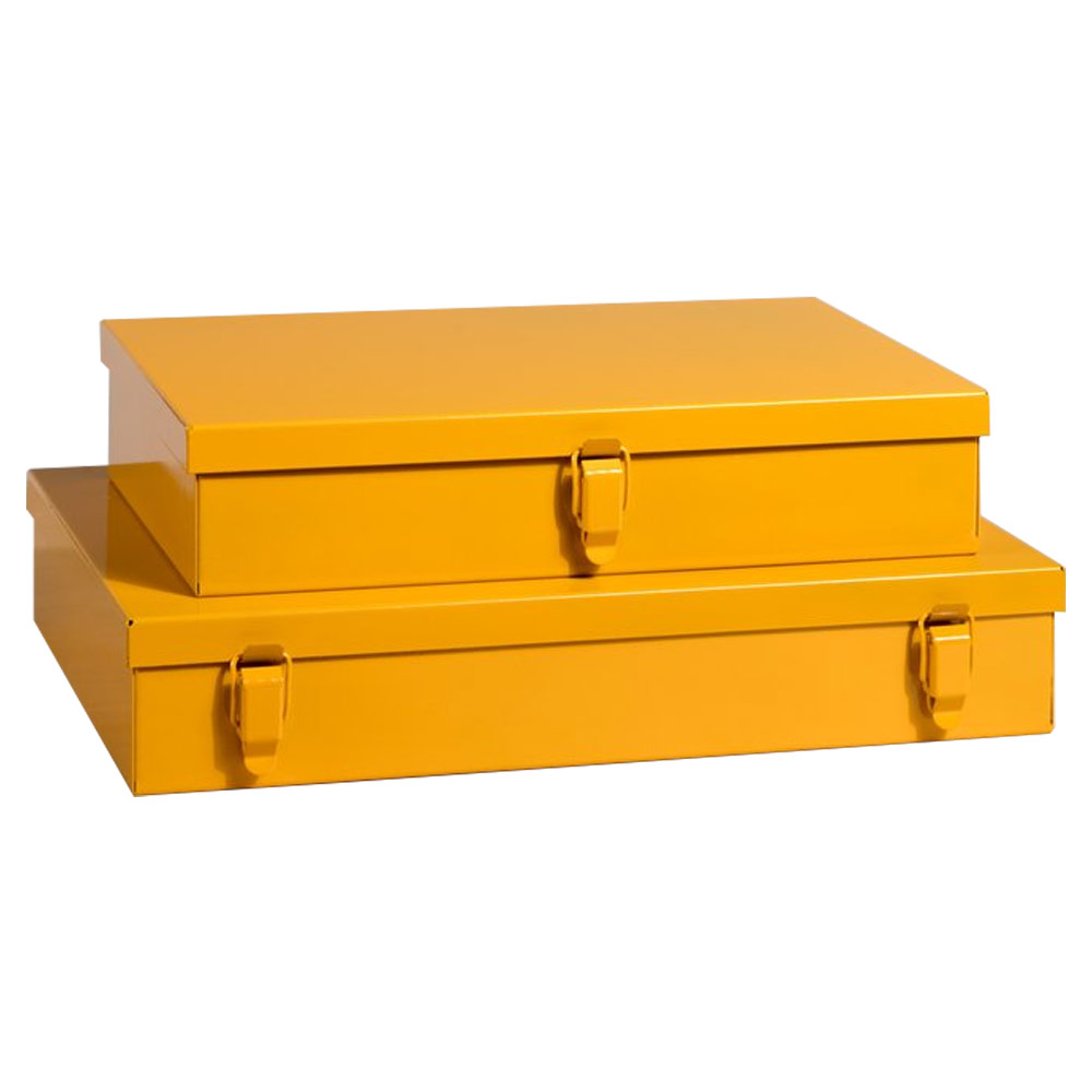 PLOGFÅRA Storage box with lid, set of 2, light beige - IKEA