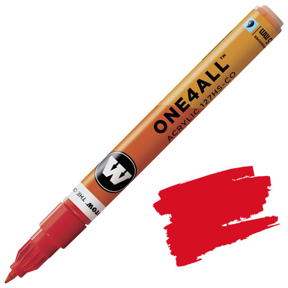 Molotow ONE4ALL 127HS-CO Acrylic Paint Marker 1.5mm Traffic Red