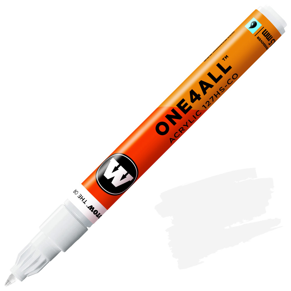 Molotow ONE4ALL 127HS-CO Acrylic Paint Marker 1.5mm Signal White