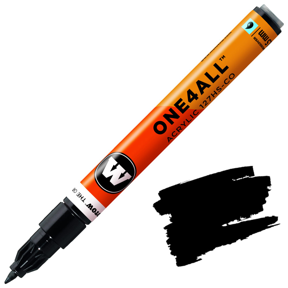 Molotow ONE4ALL 127HS-CO Acrylic Paint Marker 1.5mm Signal Black