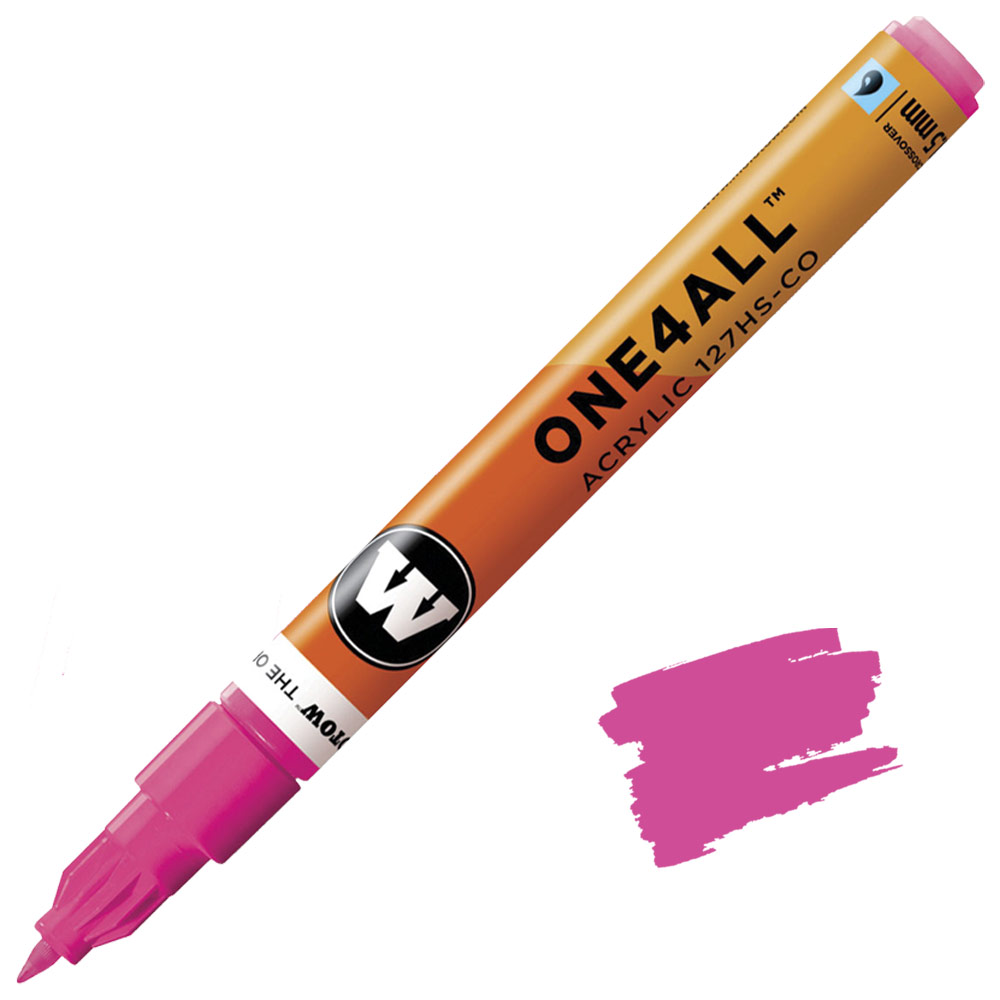 Molotow ONE4ALL 127HS-CO Acrylic Paint Marker 1.5mm Neon Pink Fluorescent