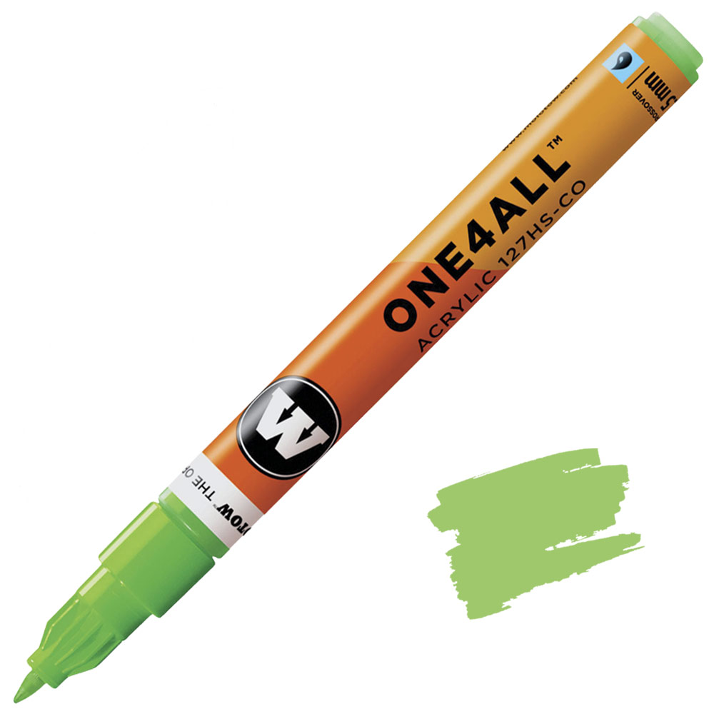 Molotow ONE4ALL 127HS-CO Acrylic Paint Marker 1.5mm Neon Green Fluorescent
