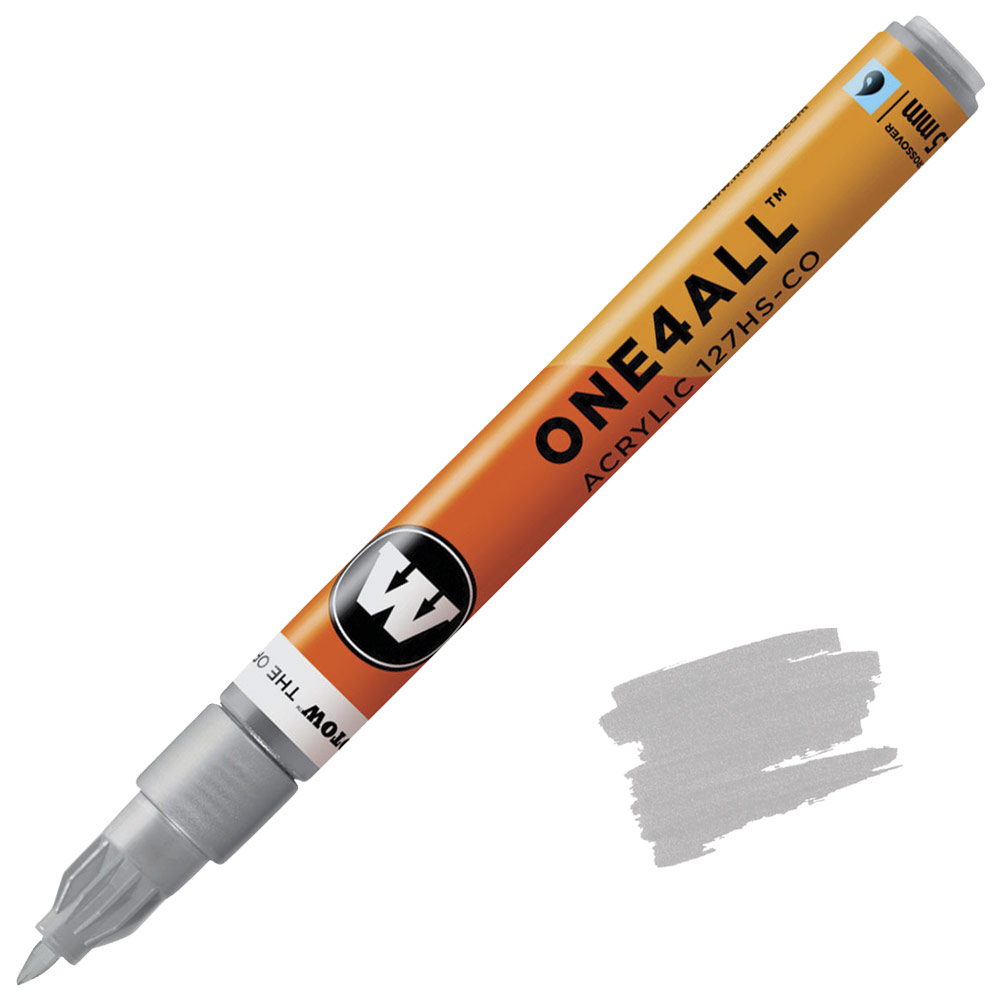 Molotow ONE4ALL 127HS-CO Acrylic Paint Marker 1.5mm Metallic Silver
