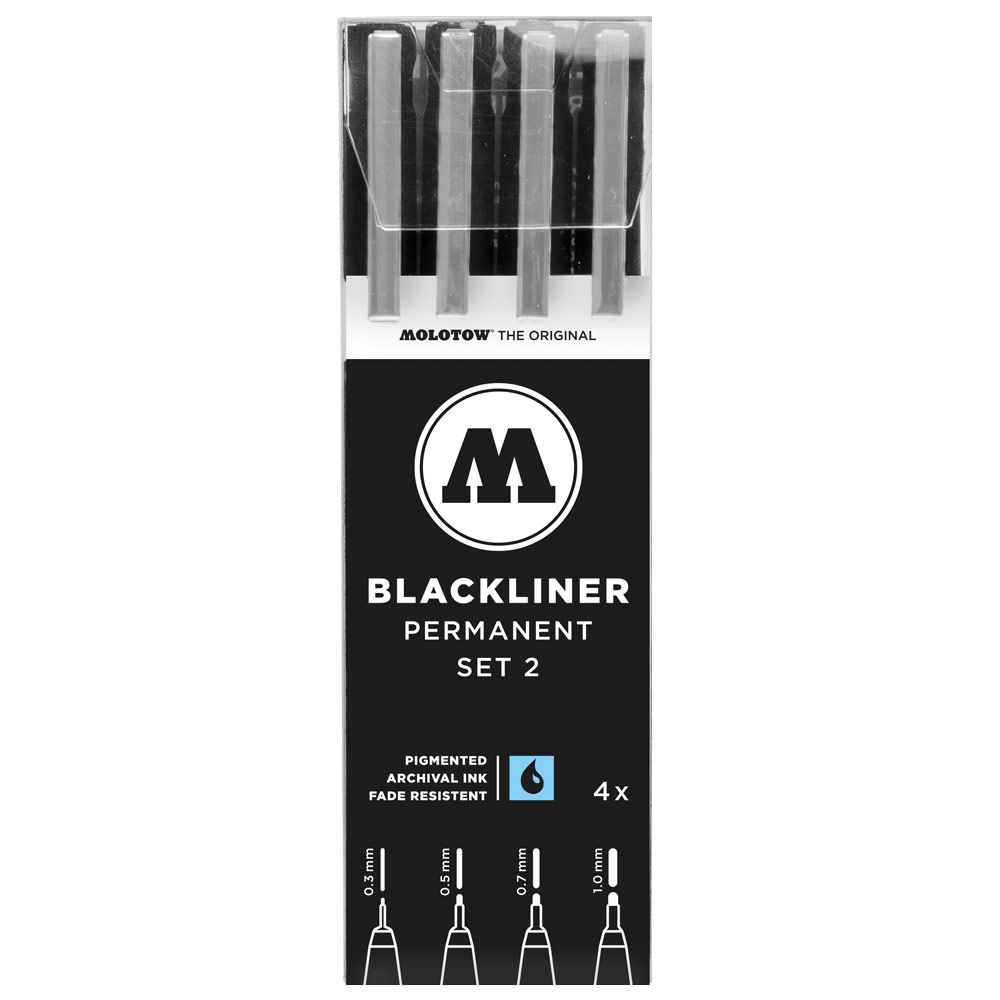 Molotow BLACKLINER Permanent Ink Pen 4 Set #2
