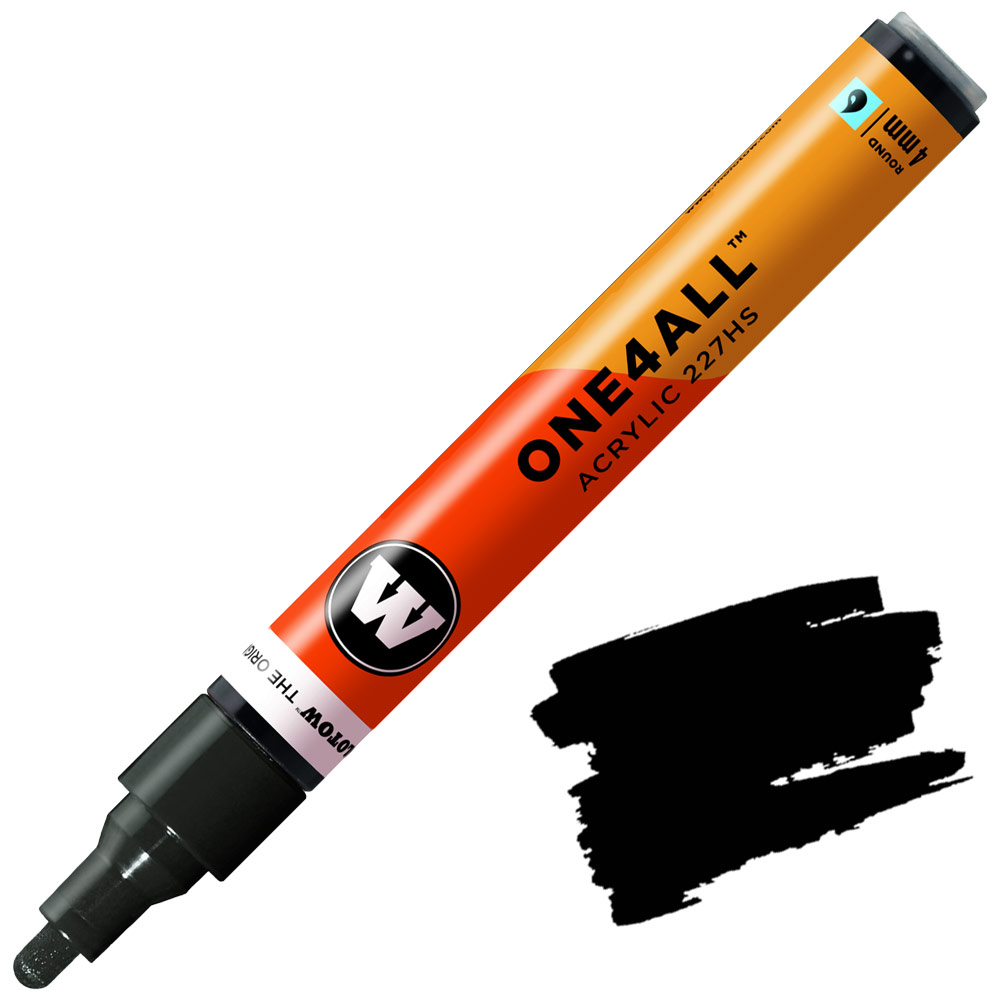 Molotow ONE4ALL 227HS Acrylic Paint Marker 4mm Signal Black
