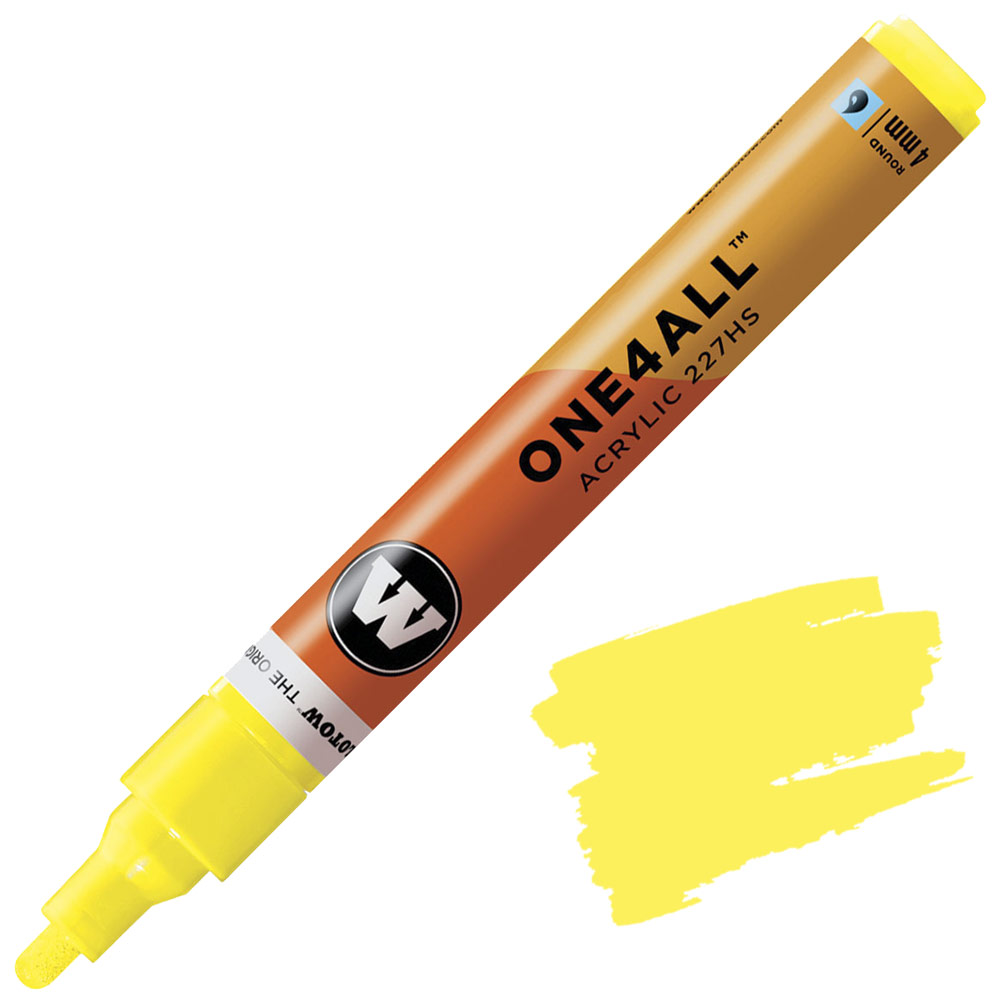Molotow ONE4ALL 227HS Acrylic Paint Marker 4mm Neon Yellow Fluorescent