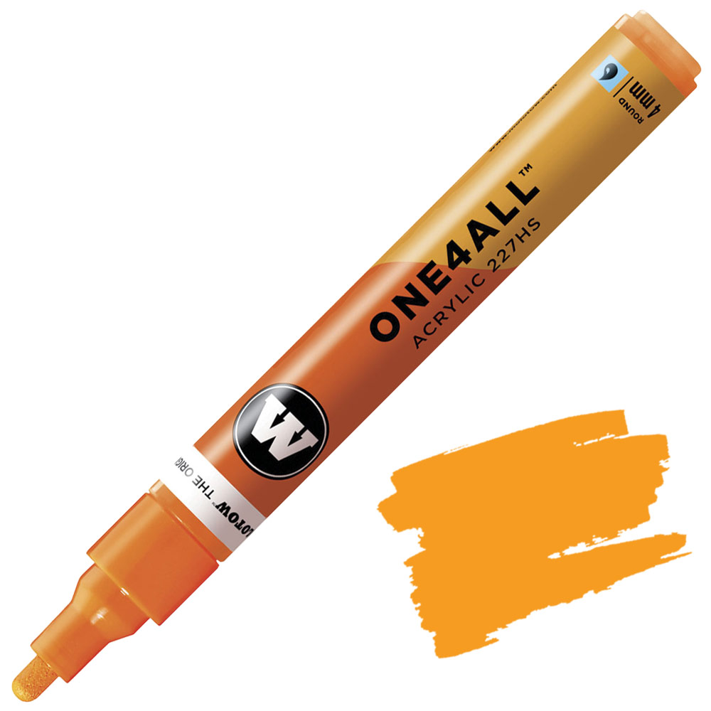 Molotow ONE4ALL 227HS Acrylic Paint Marker 4mm Neon Orange Fluorescent