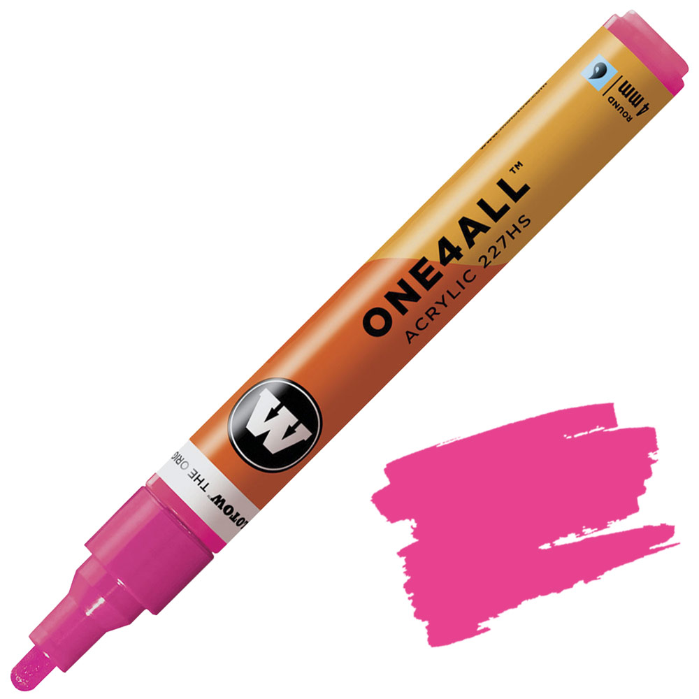 Molotow ONE4ALL 227HS Acrylic Paint Marker 4mm Neon Pink Fluorescent