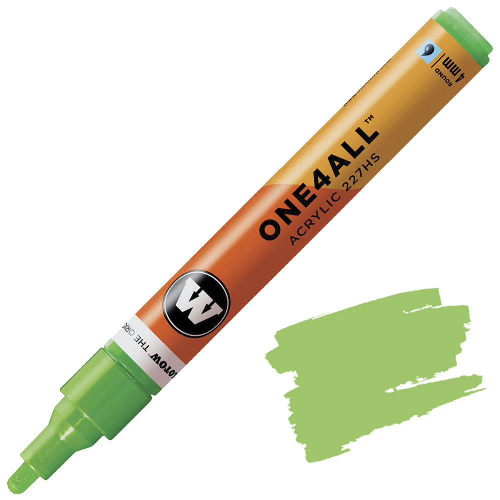 Molotow ONE4ALL 227HS Acrylic Paint Marker 4mm Neon Green Fluorescent