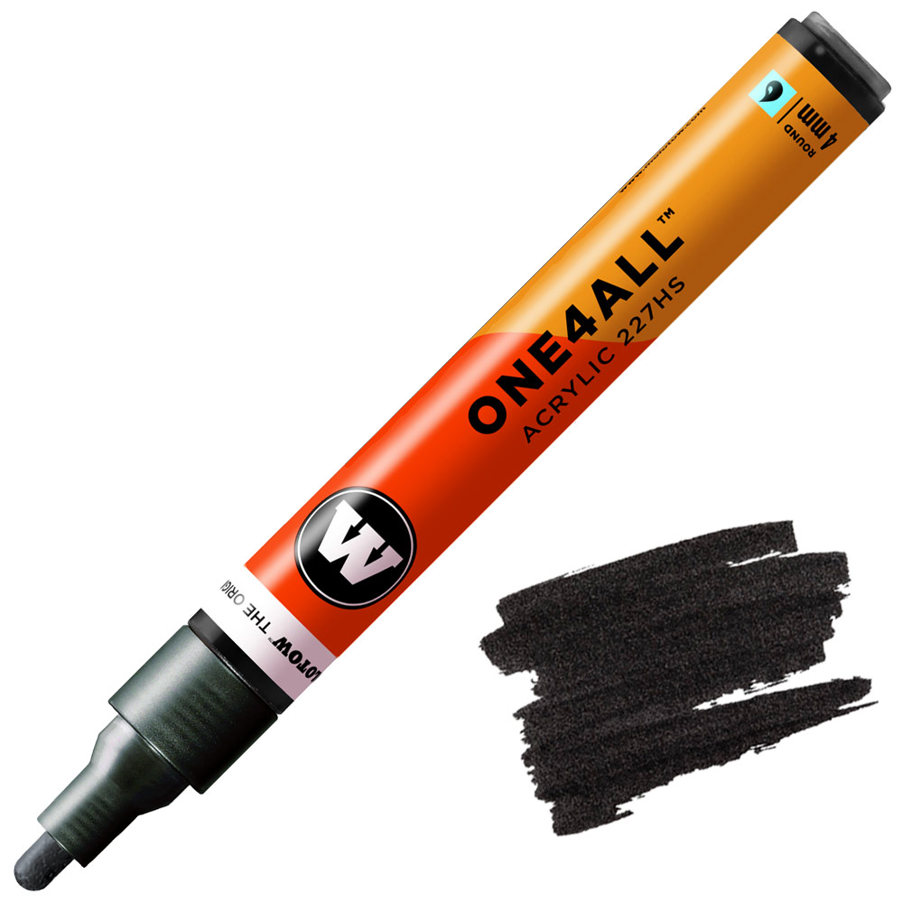 Molotow ONE4ALL 227HS Acrylic Paint Marker 4mm Metallic Black