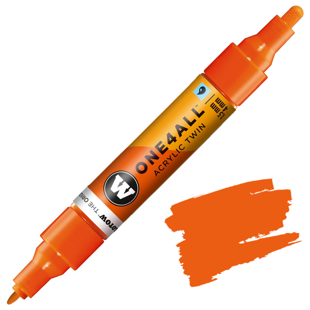 Molotow ONE4ALL Twin Acrylic Paint Marker 1.5-4mm Dare Orange