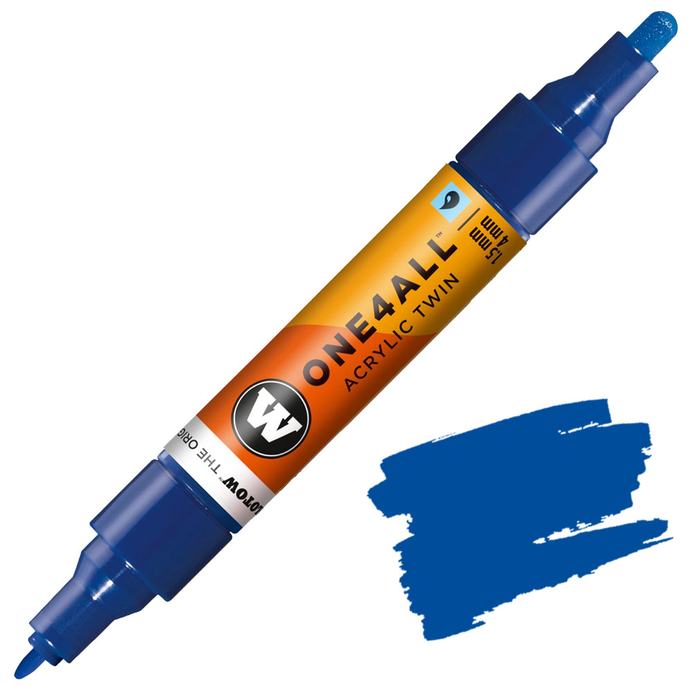 Molotow ONE4ALL Twin Acrylic Paint Marker 1.5-4mm True Blue