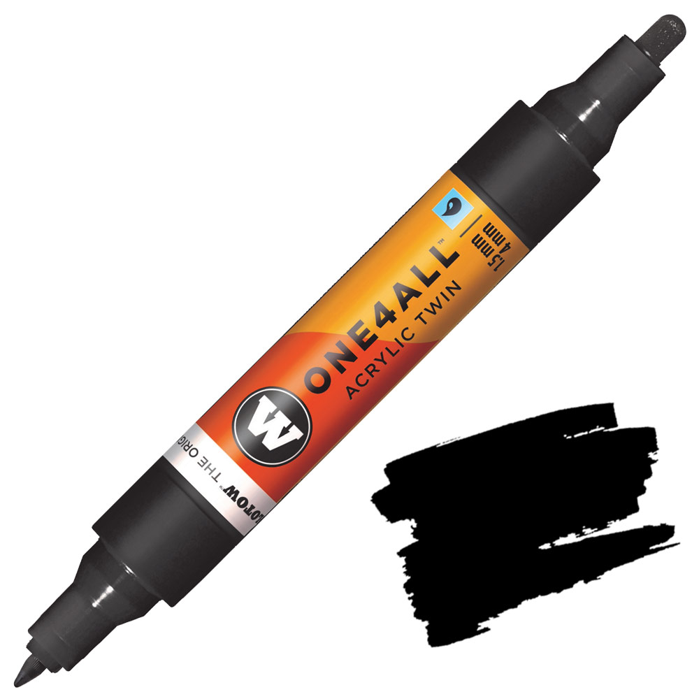 Molotow ONE4ALL Twin Acrylic Paint Marker 1.5-4mm Signal Black