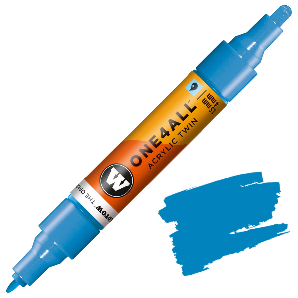 Molotow ONE4ALL Twin Acrylic Paint Marker 1.5-4mm Shock Blue