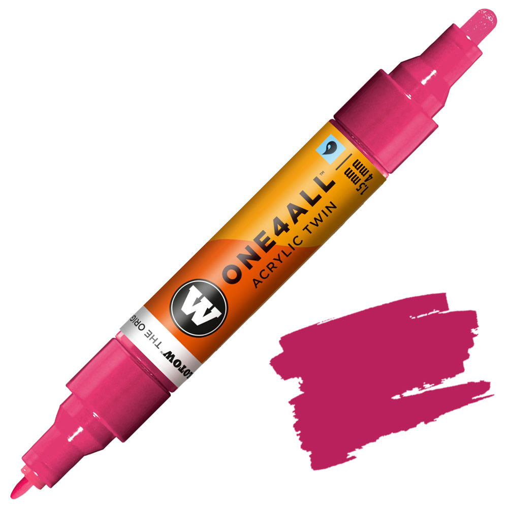 Molotow ONE4ALL Twin Acrylic Paint Marker 1.5-4mm Magenta