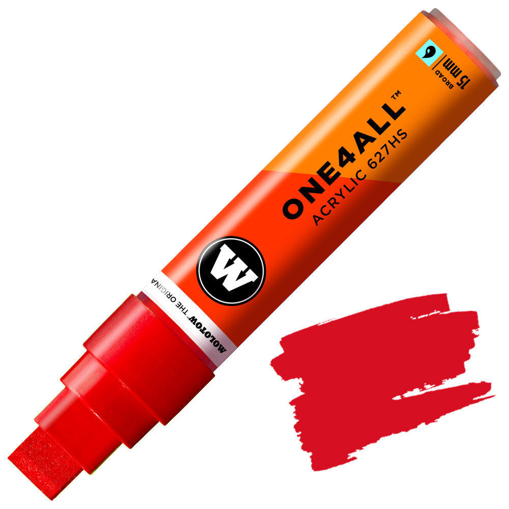 Molotow ONE4ALL 627HS Acrylic Paint Marker 15mm Traffic Red