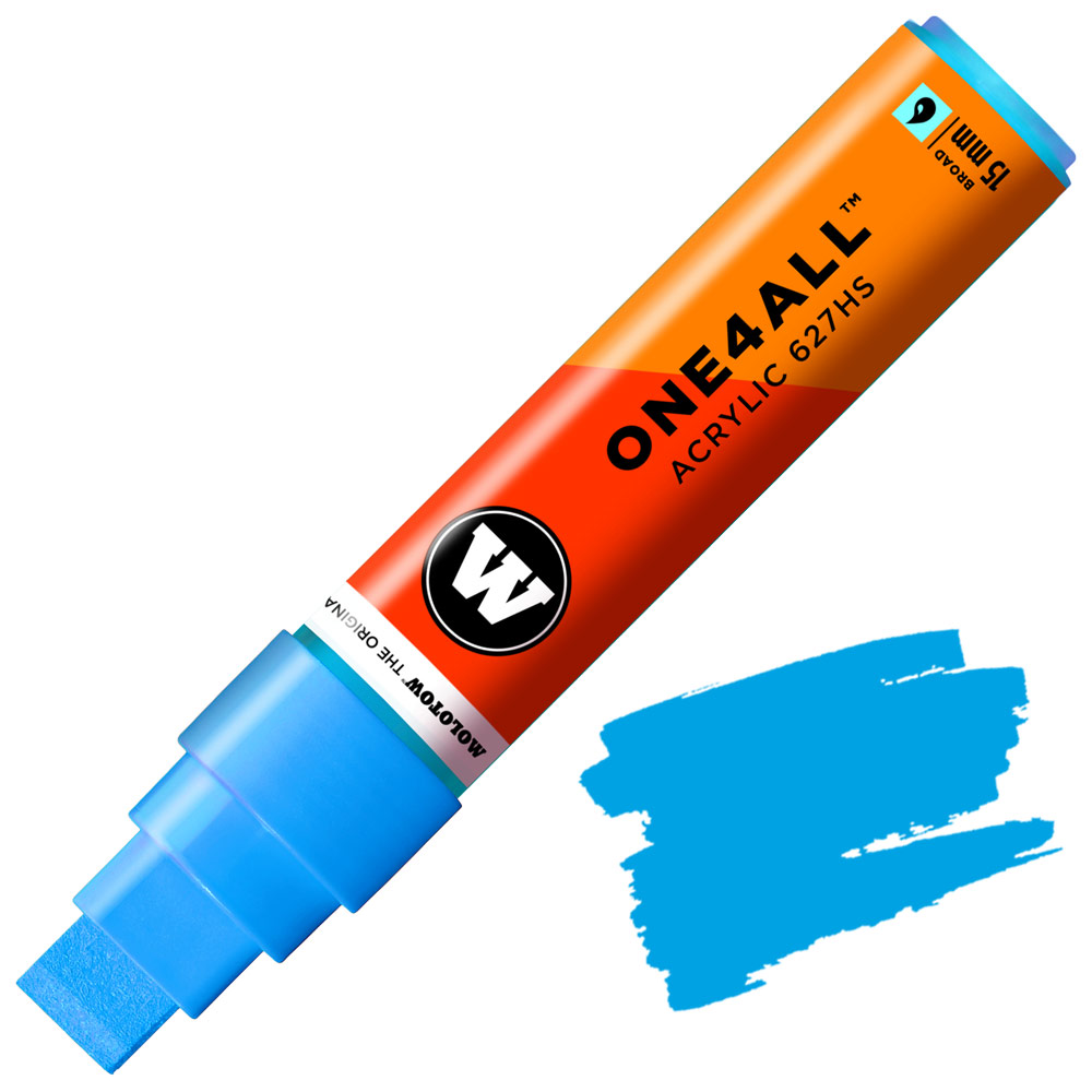 Molotow ONE4ALL 627HS Acrylic Paint Marker 15mm Shock Blue Middle