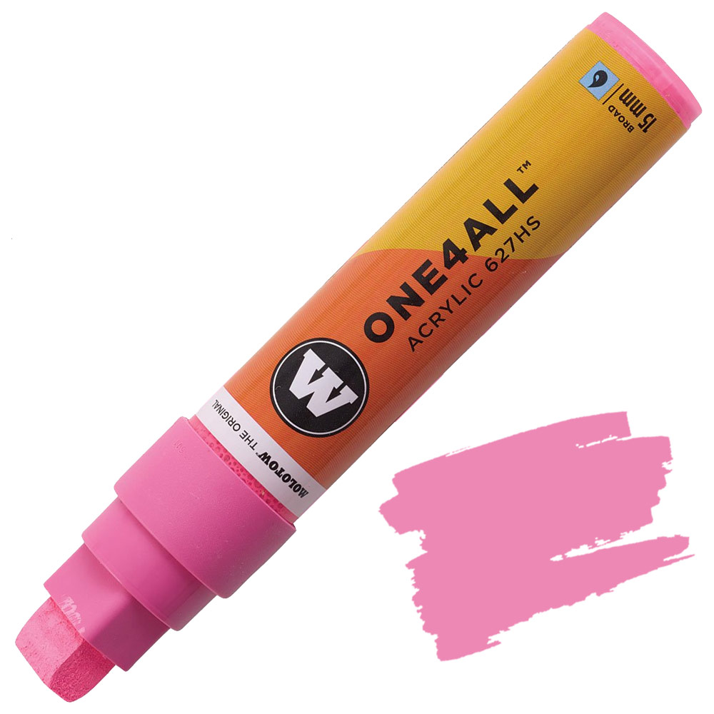 Molotow ONE4ALL 627HS Acrylic Paint Marker 15mm Neon Pink