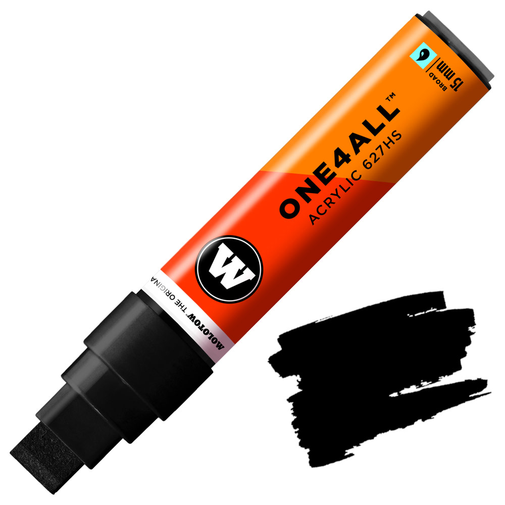 Molotow ONE4ALL 627HS Acrylic Paint Marker 15mm Signal Black