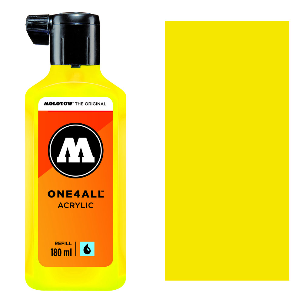 Molotow ONE4ALL Acrylic Paint Refill 180ml Neon Yellow