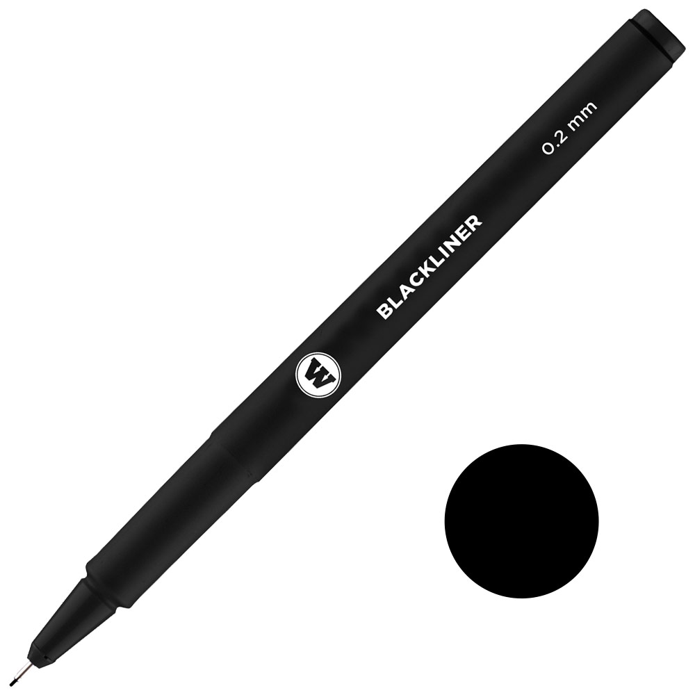 Molotow Blackliner Fineliner 0.5 Mm, Inchiostro Pigmentato Indelebile, Punta Metallica, Nero