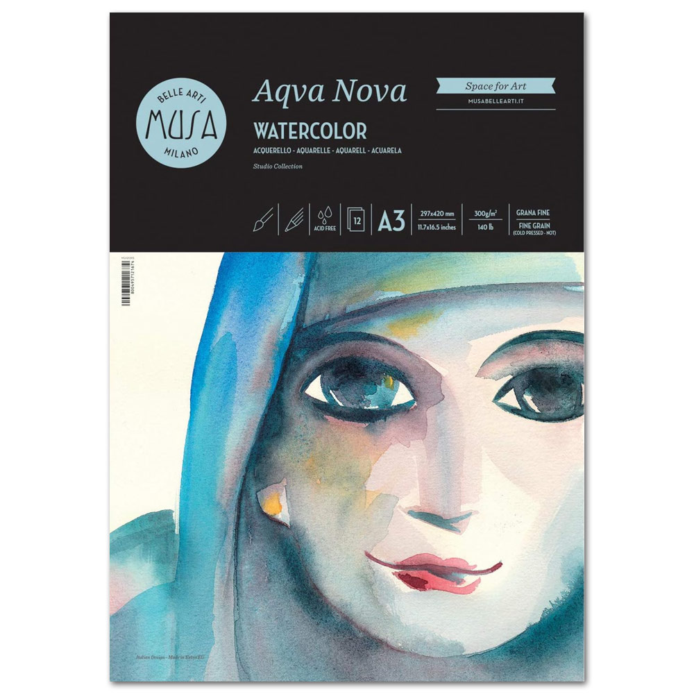 Musa Aqva Nova Watercolor A3 Pad 140lb 11.7"x16.5" Cold Press
