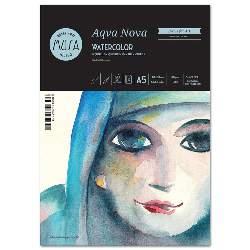 Musa Aqva Nova Watercolor A5 Pad 140lb 6"x8.3" Cold Press