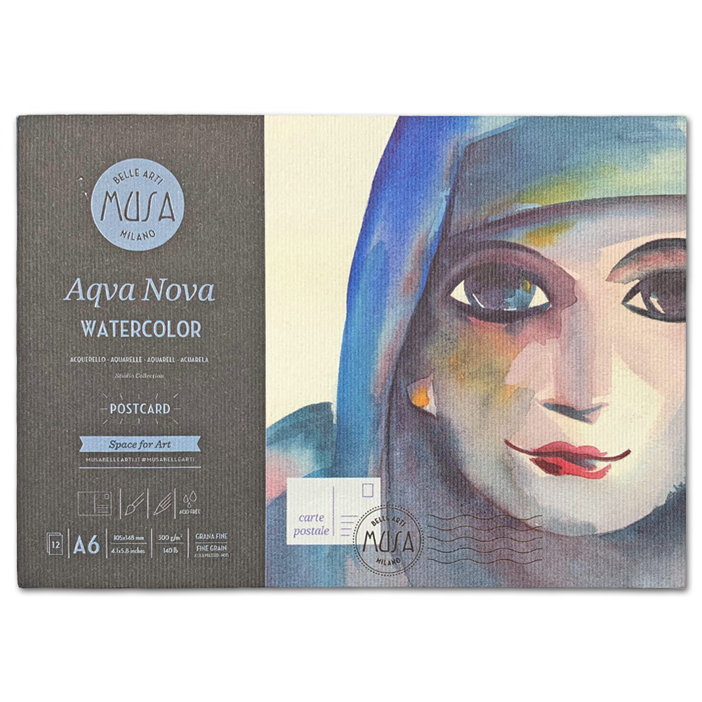 Musa A6 Aqva Nova Watercolor Paper Pad 140lb 12 Sheets 4.1"x5.8" CP