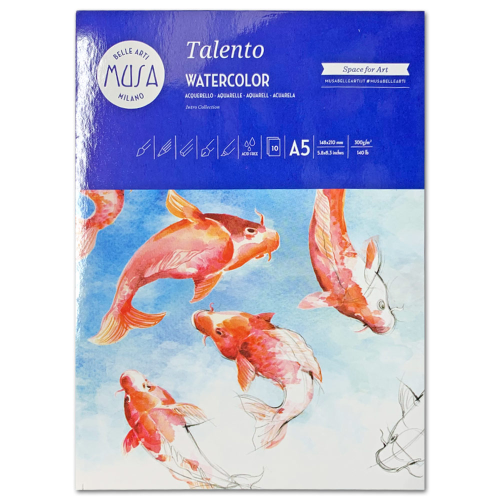 Musa A5 Talento Watercolor Paper Pad 140lb 10 Sheets 5.8"x8.3" CP