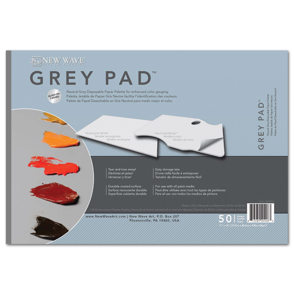 New Wave Grey Pad Rectangular Paper Palette 11x16