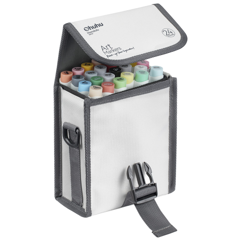 Ohuhu Unique Color Dual Tip Art Marker 24 Set Honolulu Series