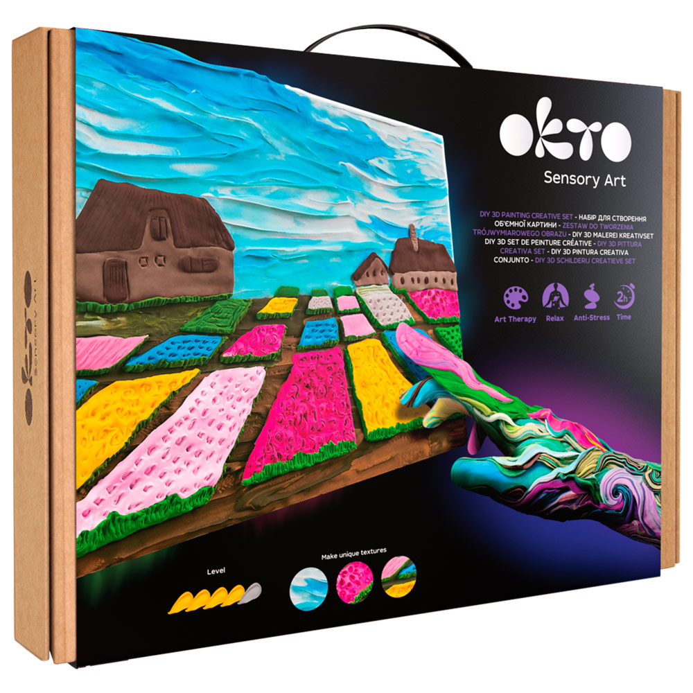 OKTO Sensory Art 3D Clay Painting Kit Van Gogh Flower Beds in Holland