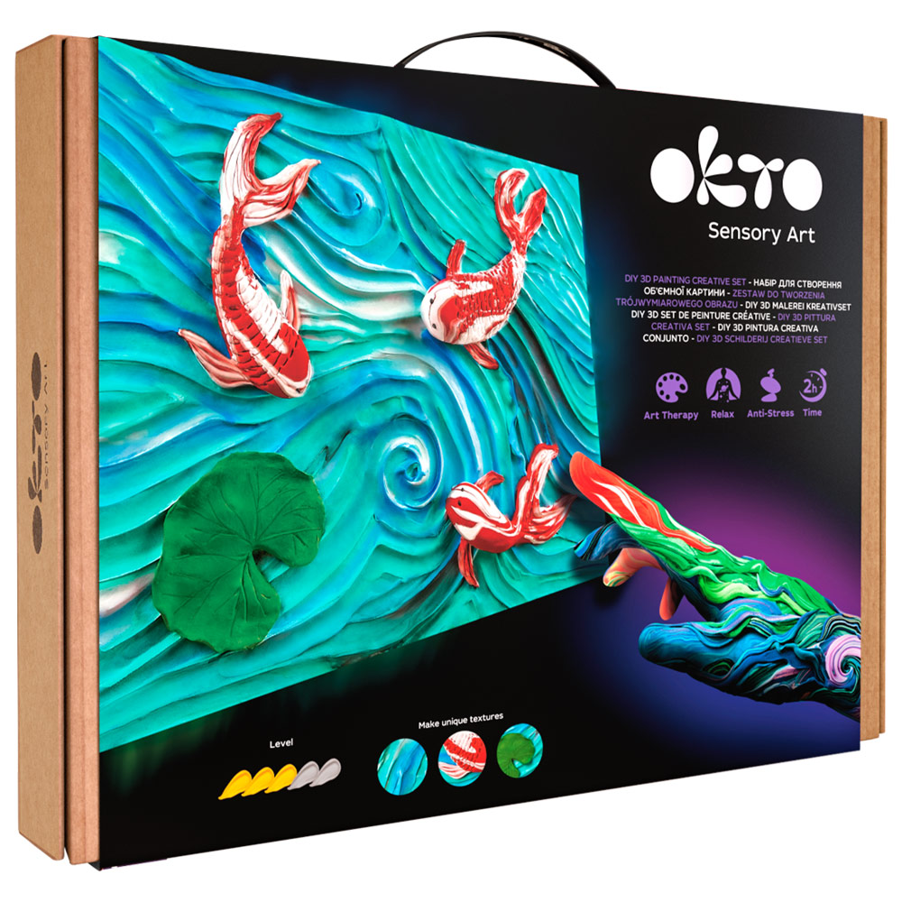 OKTO Sensory Art 3D Clay Painting Kit Koi Fish