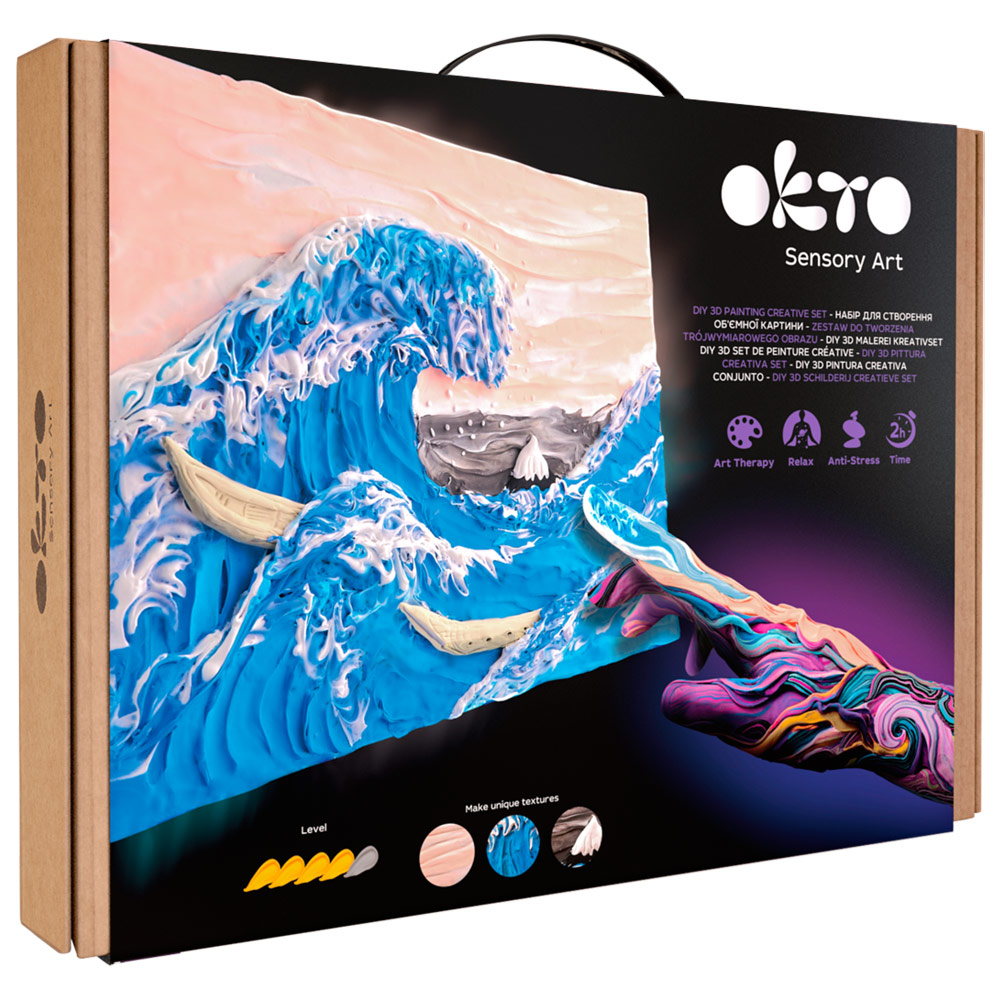 OKTO Sensory Art 3D Clay Painting Kit Hokusai The Great Wave